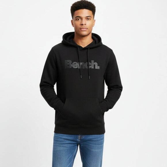 Bench Black Graphic Print Fleece Pullover Hoodie - Picture 1 of 6